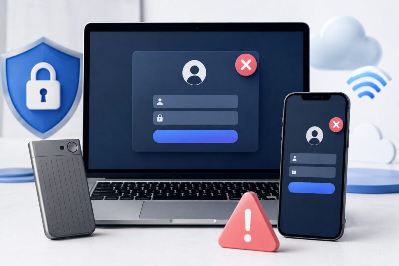 PLAUD NOTEサイバーセキュリティの警告とログイン画面